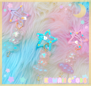 Dreamy Bear Cloud Star Dangling Hair Clip