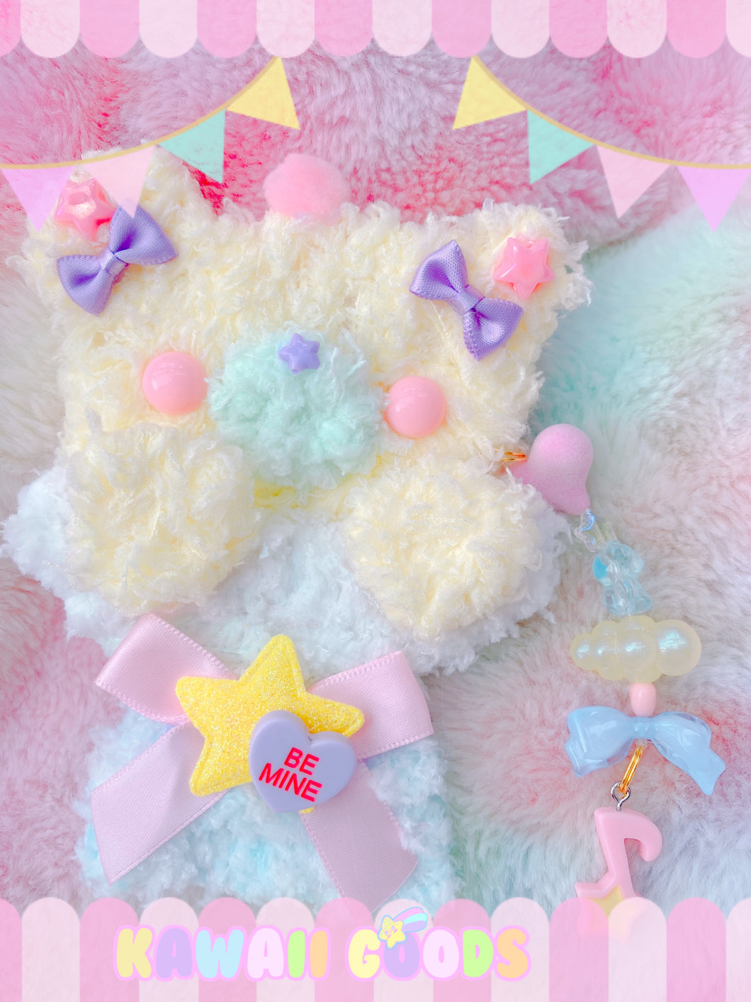 Dreamy Bear Parfait Dangling 2-way clip (lemon yellow)