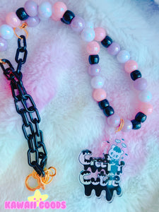 Creepy Cutie  Emotion Bear Vampire Emotion Bear Beaded Chain Necklace
