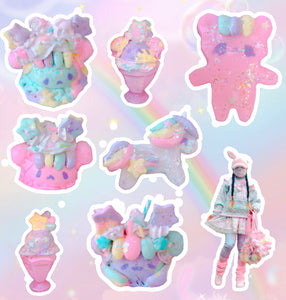 Dreamy Clay art Holographic Sticker Sheet