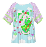 Lucky Panda Ruffle Frilly Top