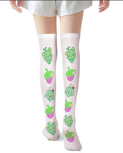 Load image into Gallery viewer, Kawaii Melon Pudding OTK Over the Knee Socks (Made to Order)