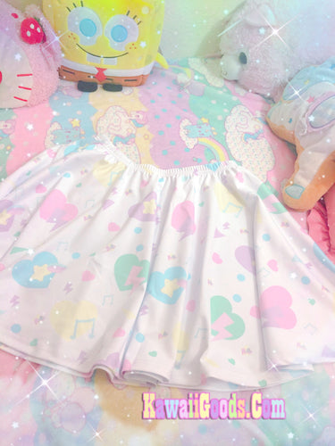 Heart Confetti Party Yume Kawaii Regular Skirt (Made to Order)