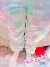 Load image into Gallery viewer, Pastel Checkered Fairy Kei Pants Joggers (Made to Order)