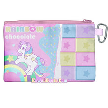Load image into Gallery viewer, Pastel Dreamy Rainbow Unicorn Chocolate Bar Cosmetic Pouch (Made to Order)