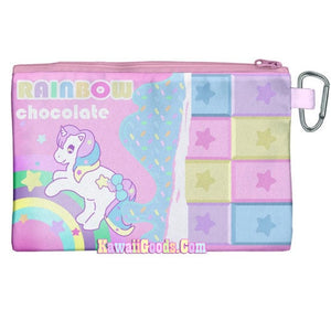 Pastel Dreamy Rainbow Unicorn Chocolate Bar Cosmetic Pouch (Made to Order)