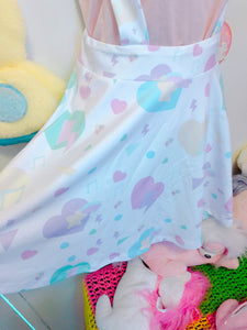 Heart Confetti Party Yume Kawaii Suspender Skirt (Made to Order)