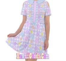 Load image into Gallery viewer, Gummy Bear Alien Gingham  Dress (Made to Order)