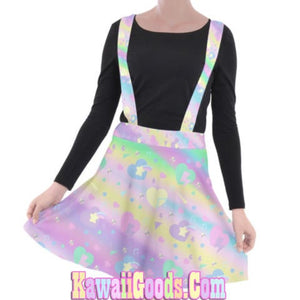 Heart Confetti Party Yume Kawaii Suspender Skirt (Made to Order)