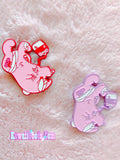 Painfully Hurt Bunny Enamel Pin