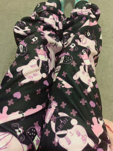 Yami Kawaii Painfully Hurt Abby Bunny Fuzzy Jogger pants HURT (Made to Order)