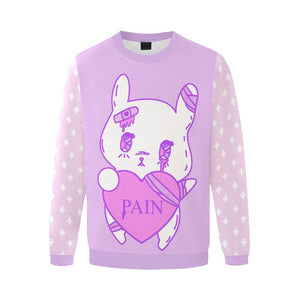 Painfully Hurt Bunny Conversation Heart Sweater (Made to Order)