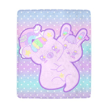 Load image into Gallery viewer, Emotion Bear and Yami Bunny two headed creature Blanket (Made to Order)