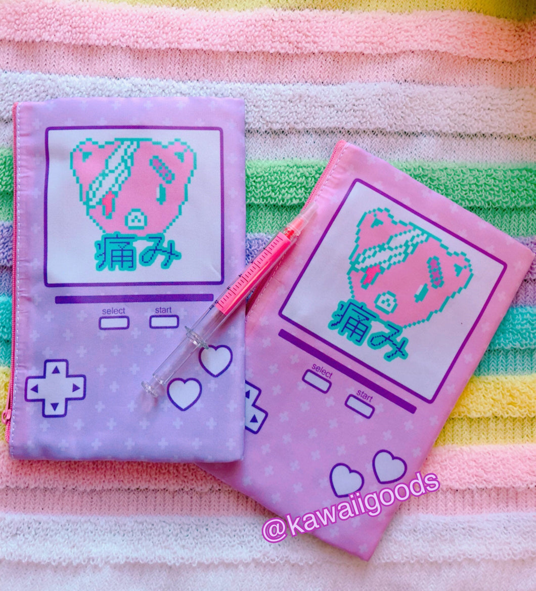 Hurt Bear Game Yami Kawaii Cosmetic Pouch (Made to Order)