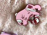 Painfully Hurt Bunny Enamel Pin