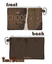 Load image into Gallery viewer, Choco Royal Bear Chocolate Bar Cosmetic Bag Pouch (Made to Order)