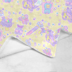 Hurt Bunny Bear Nurse Death Yami Kawaii Fleece Blanket (Made to Order)