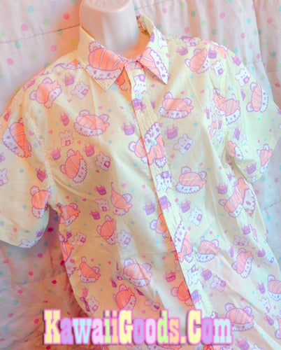 Pastel Sushi Bear Top, Kawaii Food Blouse (Made to Order)