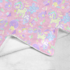 Sweetie Dreams and Trixie 80s Yume Kawaii Fairy Kei Fleece Blanket (Made to Order)