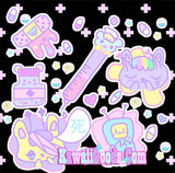 Hurt Bunny Bear Nurse Death Yami Kawaii leggings (Made to Order)