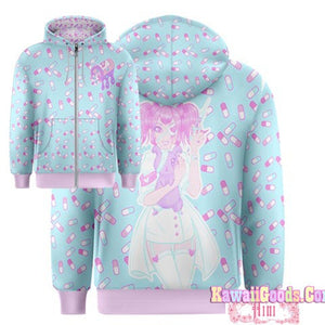 Manic Nurse and Hurt Bunny Aini x Kawaii Goods Collab Hoodie Sweater (Made to Order)