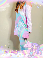 Load image into Gallery viewer, Rainbow Unicorn Chocolate Bar Sweetie Dreams velvet Dress (Made to Order)