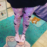 Halloween Sweets Tights, Skeleton Creepy Cute Bat Tights (Made to Order)