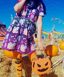 Candy Cemetery Creepy Cute Witch Bear Halloween Dress (Made to Order)