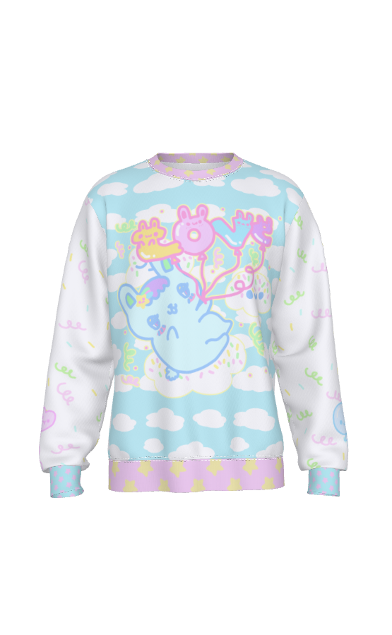 LOVE Balloons Cici Bunny Happy Clouds Sweater