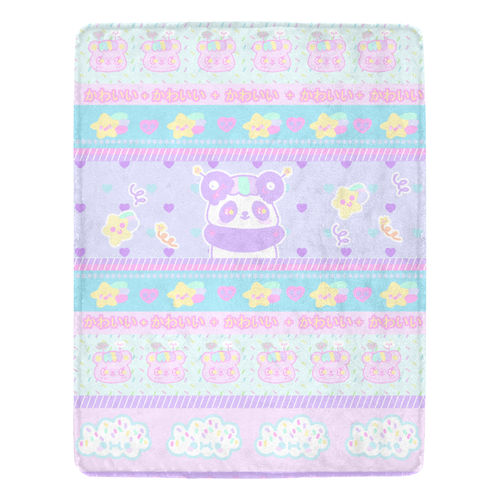 Mimi the alien panda and Emotion Bear Dreamy Blanket (Made to Order)