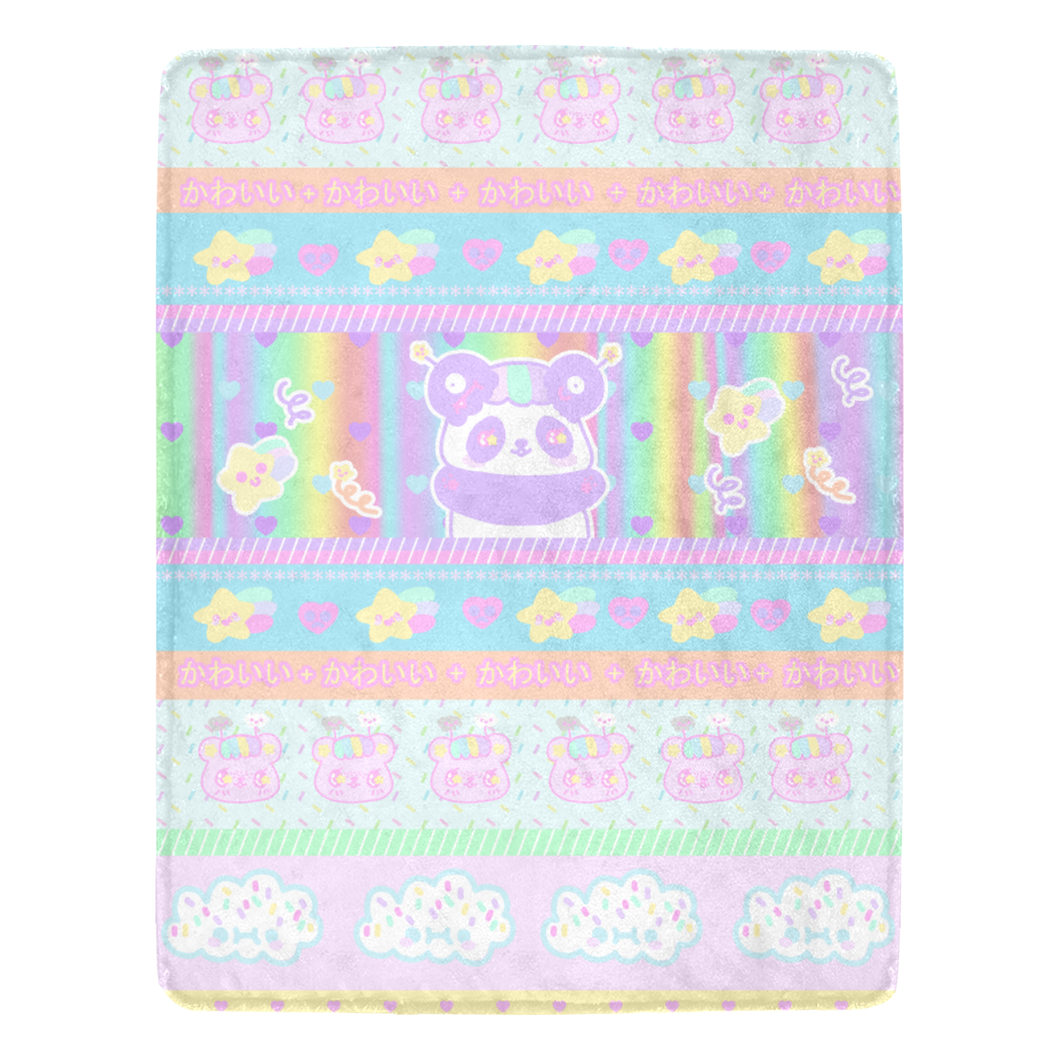 Mimi the alien panda and Emotion Bear Dreamy Blanket (Made to Order)