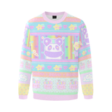 Mimi the alien panda and Emotion Bear Dreamy Sweater (made to order)