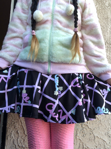 Fairy kei Cutie Grid Suspender Skirt (made to order)
