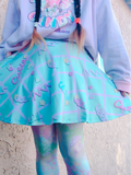 Fairy kei Cutie Grid Suspender Skirt (made to order)