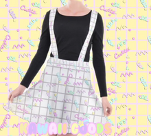 Load image into Gallery viewer, Fairy kei Cutie Grid Suspender Skirt (made to order)