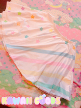 Load image into Gallery viewer, Rainbow Stripes and Stars Skirt (made to order)