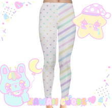 Load image into Gallery viewer, Rainbow Stripe and Stars leggings (made to order)