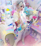 Geometric Heart 80s Yume Kawaii Tights (Made to Order)
