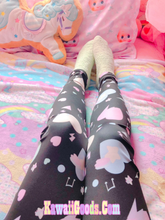 Load image into Gallery viewer, Heart Confetti Party Yume Kawaii Leggings (Made to Order)