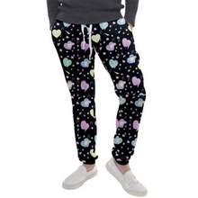 Load image into Gallery viewer, Heart Confetti Party Yume Kawaii jogger pants (Made to Order)