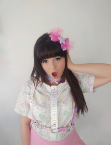 Heart Confetti Party Yume Kawaii Short Sleeve Blouse (Made to Order)