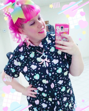 Load image into Gallery viewer, Heart Confetti Party Yume Kawaii Short Sleeve Blouse (Made to Order)