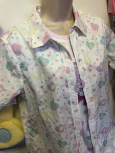 Heart Confetti Party Yume Kawaii Short Sleeve Blouse (Made to Order)