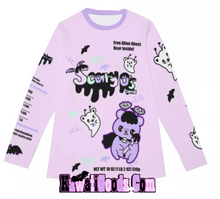 Load image into Gallery viewer, Scary Os Alien Ghost and Creepy Emotion Vampire Bear Long sleeve top (Made to Order)