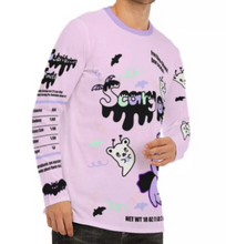 Load image into Gallery viewer, Scary Os Alien Ghost and Creepy Emotion Vampire Bear Long sleeve top (Made to Order)
