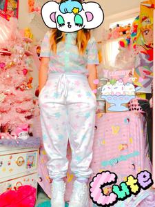 Starry Rainbow Fuzzy jogger pants (Made to Order)