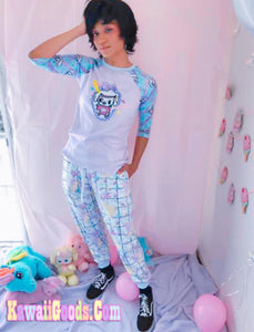 Kawaii Geometric Fairy Kei Fuzzy Pants