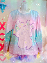 Load image into Gallery viewer, Emotion Bear and Yami Bunny two headed creature Yume kawaii Sweater (Made to Order)