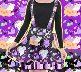 Candy Cemetery Creepy Cute Witch Bear Suspender Skirt