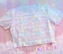 Load image into Gallery viewer, Gummy Bear Alien Gingham Crop Top (Made to Order)
